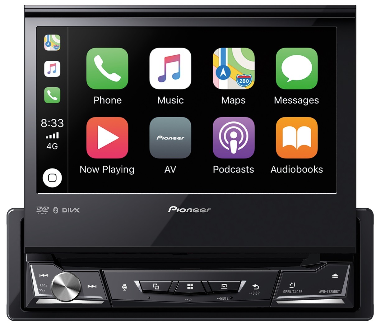 Pioneer AVH-Z7250BT In-Dash 1-DIN DVD Multimedia AV Receiver with 7″ Touchscreen Display, Apple CarPlay, Android Auto, WebLink, Built-in Bluetooth and Full HD Video Playback from USB Device